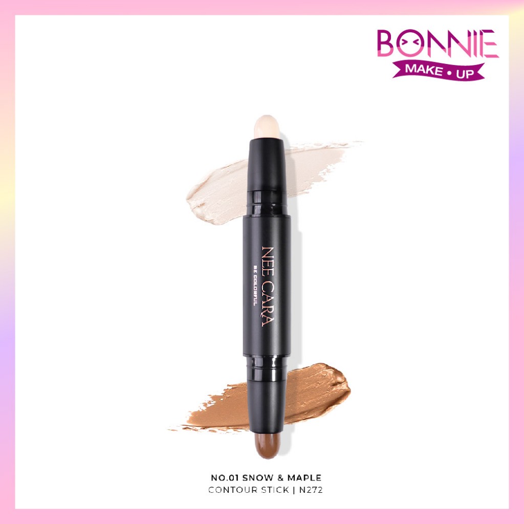 นีคาร่า N272 ไฮไลท์ บรอนซ์เซอร์ คอนทัวร์ สติก ของแท้100% NEE CARA HIGHLIGHT & CONTOUR STICK
