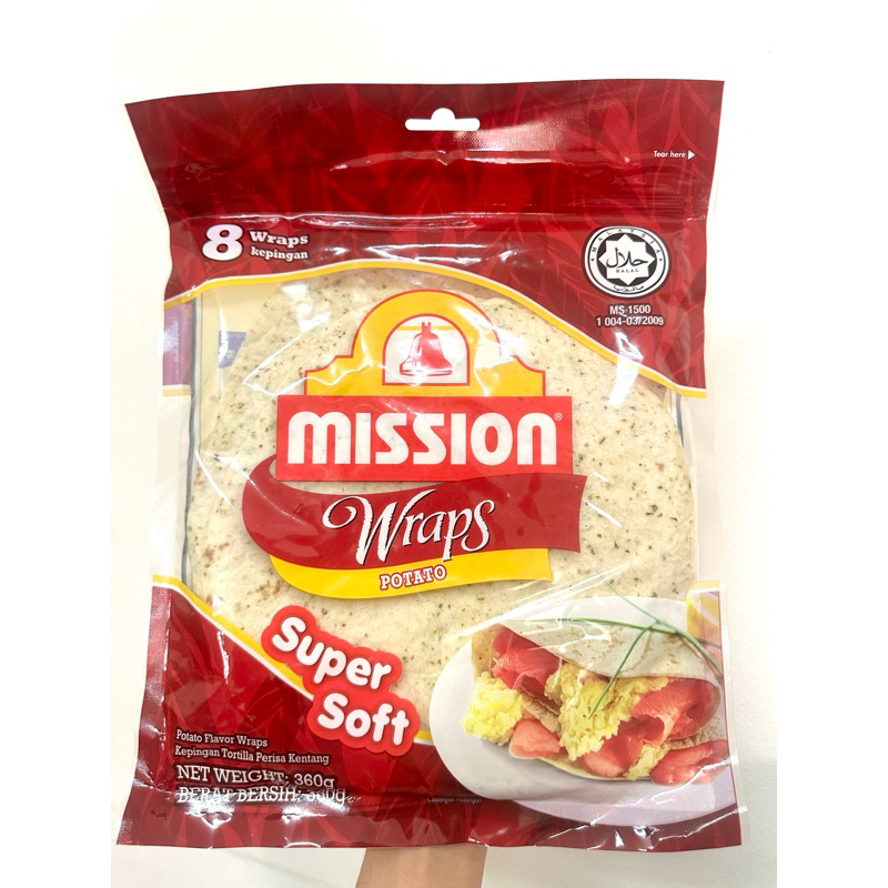 แผ่นตอติญ่า mission wrap (potato ถุงสีแดง)แผ่นแป้งสำเร็จรูป