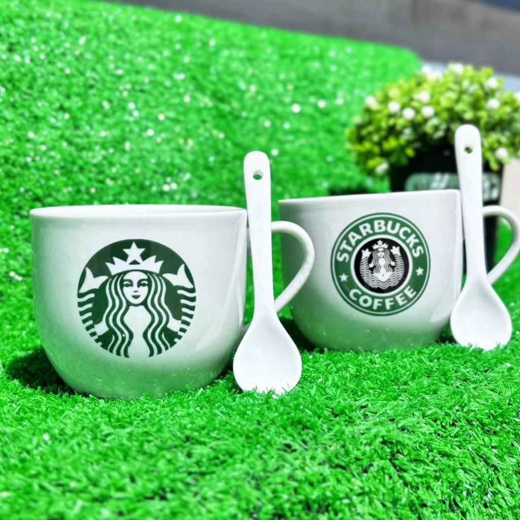 แก้วกาแฟเซรามิคพร้อมช้อนชง แก้วกาแฟร้อนพร้อมกล่องพรีเมี่ยม เหมาะสำหรับเป็นของขวัญของชำร่วย
