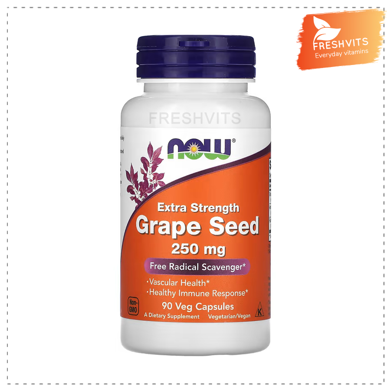 NOW Foods, Grape Seed, Extra Strength , 250 mg, 90 Veg Capsules