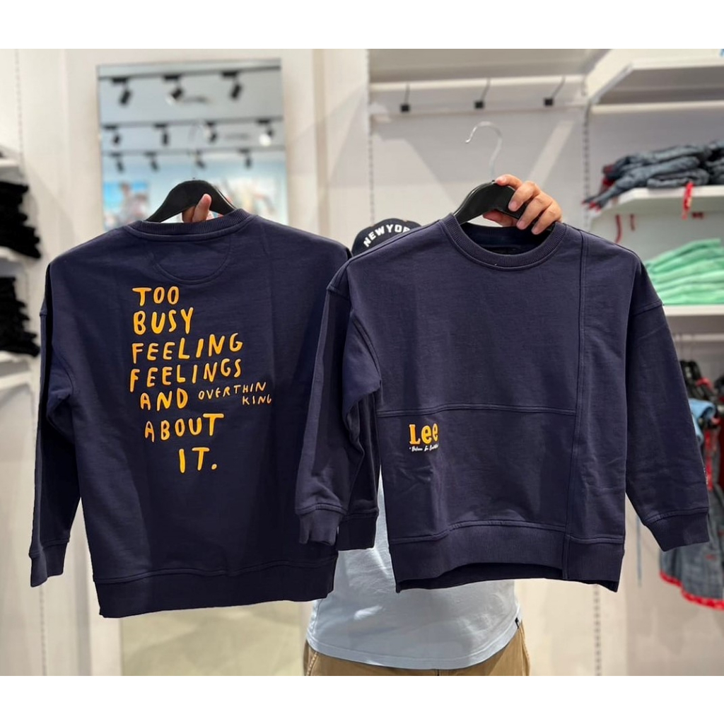 LEE KIDS แท้ 100% เสื้อคลุมสวมหัวเด็กผู้ชาย รุ่น LK K1007103 สีฟ้า
