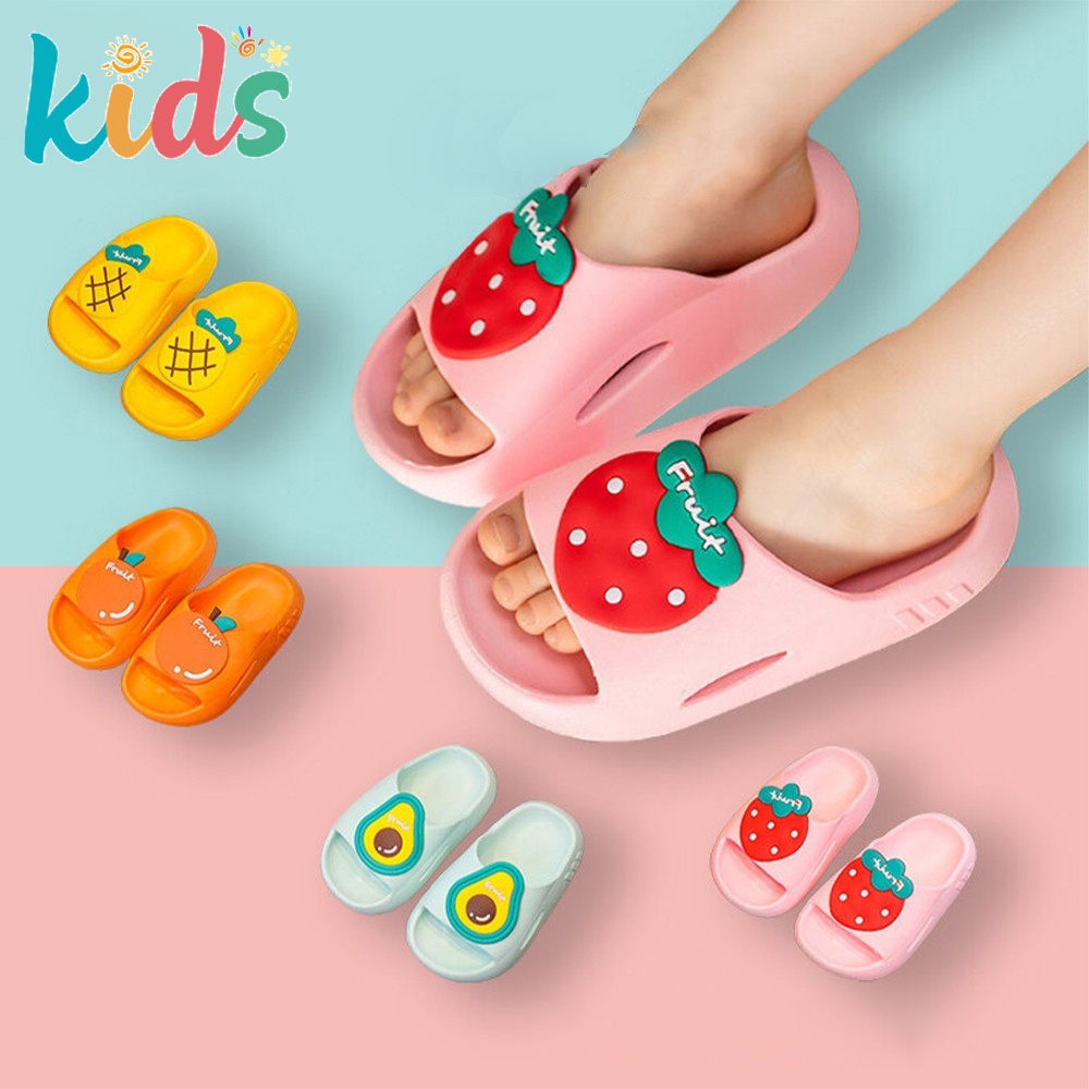 Kids ปลีก/ส่ง รองเท้าแตะเด็กผู้หญิง ลายผลไม้ น่ารัก ๆ ดีไซน์แฟชั่น สวย ทันสมัย สีสันสดใส น้ำหนักเบา นุ่ม ใส่สบายเท้า