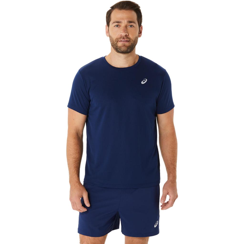 ASICS : 2011D173.400 KATAKANA SS TOP MEN RUNNING ผู้ชาย เสื้อคอกลม ของแท้  BLUE EXPANSE