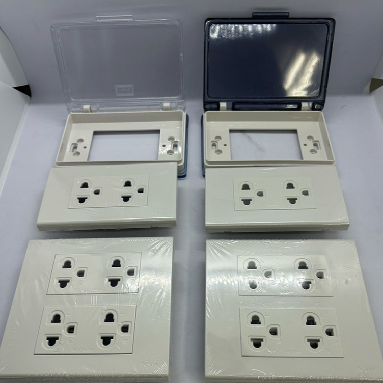 ชุด เต้ารับ สวิทซ์ ปลั๊ก สวิตซ์ แบรนด์นาโน NANO หน้ากาก สีขาว 2x4 4x4 เดิม เเนวนอน