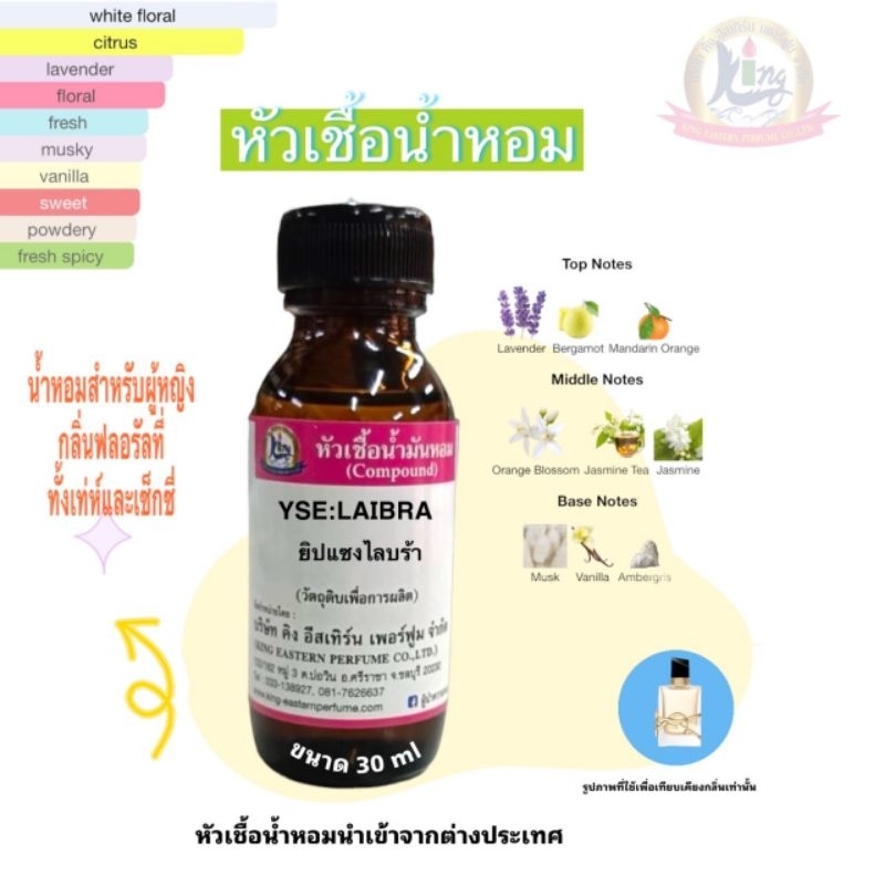 กลิ่นYSE:LAIBRA(ยิปแซงไลบร้า)หัวเชื้อน้ำหอม100%ขนาด 30ml-100ml