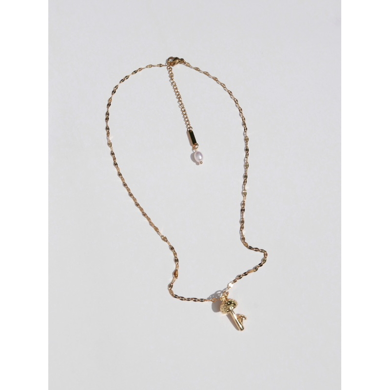 Valleydarley - สร้อยคอโซ่ Mushroom Lip chain with endless pearl Necklace