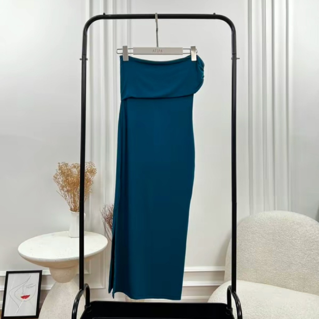 Atipashop - HALJINA DRESS เดรสยาว ทรงปาดไหล่ - รูปที่ 2