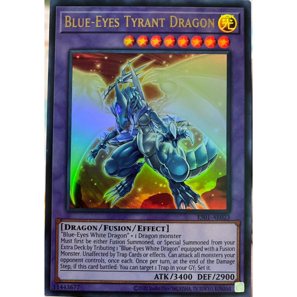 Yugioh Asia-Eng [ES01-AE023] Blue-Eyes Tyrant Dragon (Ultra Rare) การ์ดยูกิแท้ถูกลิขสิทธิ์ ราคาถูก Shopee Lazada