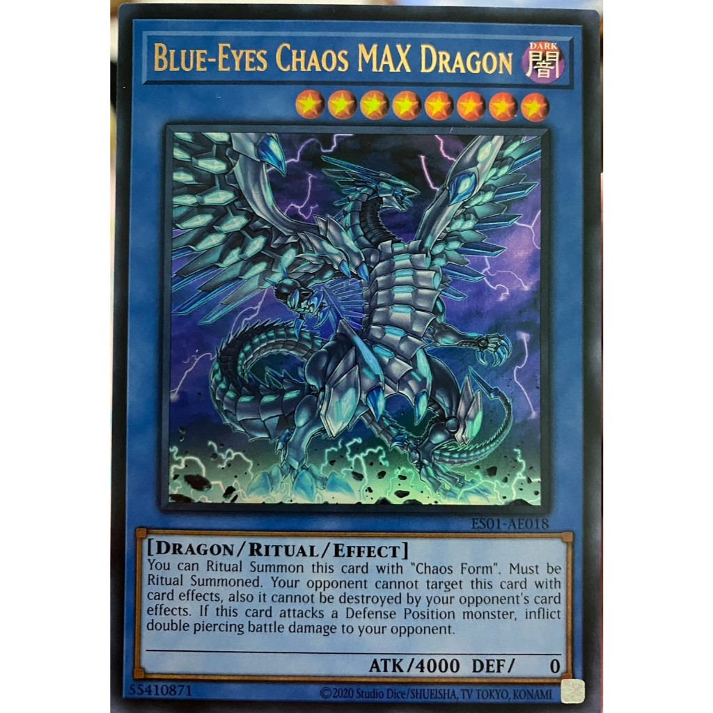 Yugioh Asia-Eng [ES01-AE018] Blue-Eyes Chaos MAX Dragon (Ultra Rare) การ์ดยูกิแท้ถูกลิขสิทธิ์