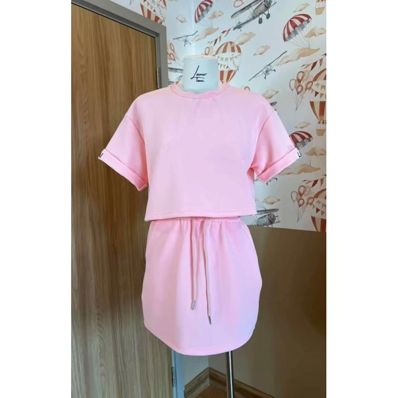 ชุดเซ็ต เสื้อOversize แขนปัก พร้อมกระโปรง lamer lamai ละเมอละไม