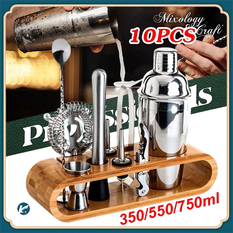 【KC】10PCS แก้ว เชคค็อกเทล 350/550/750มล. เชคเกอร์ผสมเหล้า ชานมไข่มุก อุปกรณ์ค็อกเทล บาร์เหล้า บาร์เทนเดอร์