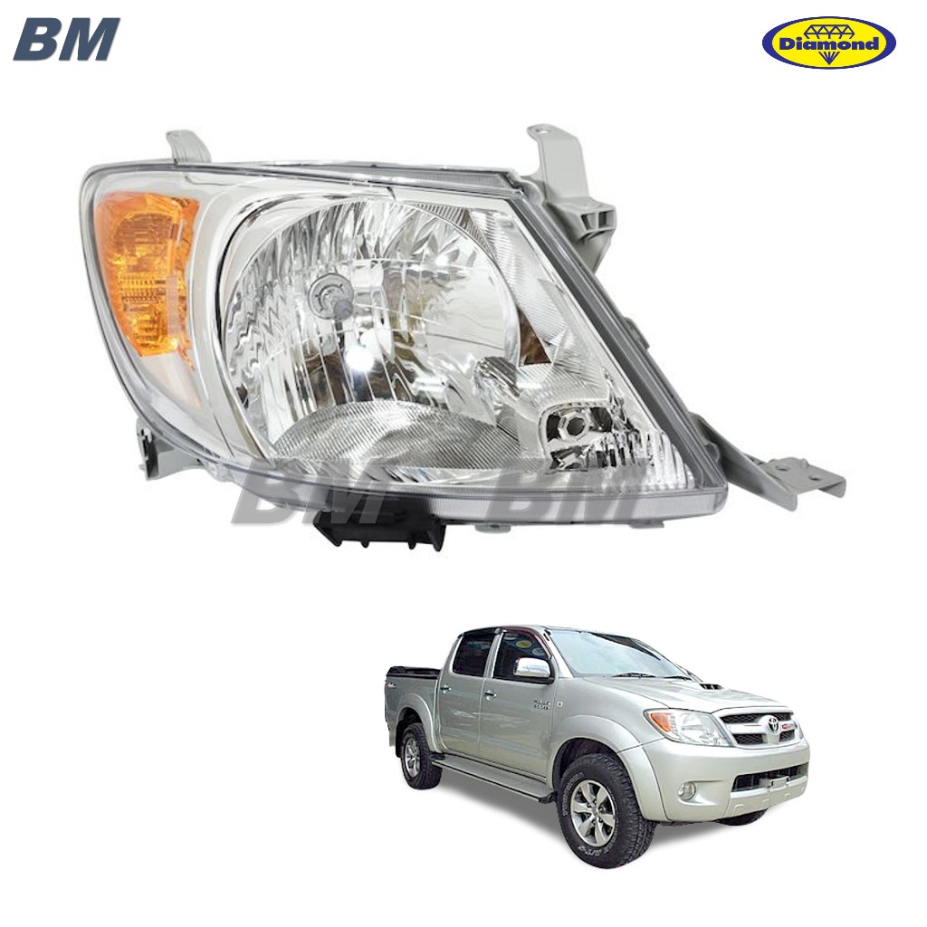 ไฟหน้า วีโก้ VIGO TOYOTA  รุ่น ปี 2005 2006 2007 * มุมสีส้ม * ตราเพชร