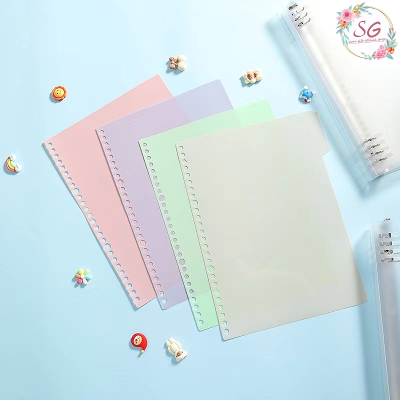 ปกสมุดโน๊ต ปกแฟ้ม DIY ถอดได้ แบบเจาะรู พลาสติก PP ลดสันห่วงช่วงกลาง ทำให้เขียนง่าย ไม่รวมกระดาษ - รูปที่ 4