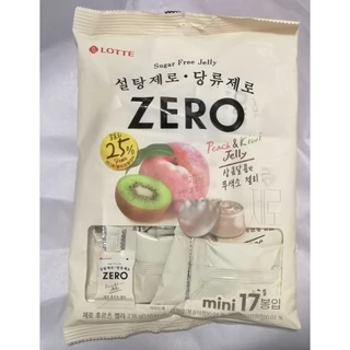 Lotte Zero Fruit Jelly ขนมเยลลี่ผลไม้ Exp.15-4-27 Sugar Free Peach Kiwi Gummy Korean Snacks