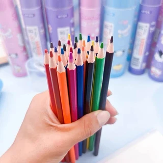 สีไม้ ดินสอสี 24 สี พร้อมกบเหลา ลายการ์ตูน Sanrio