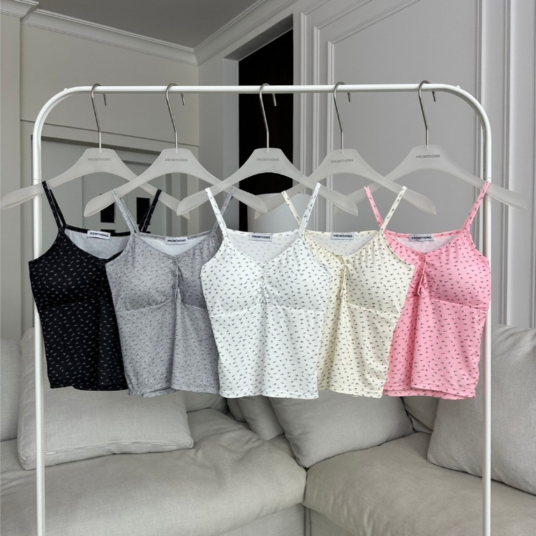 PT1051 เสื้อกล้ามพิมพ์ลายดอกไม้ PROMTHONG