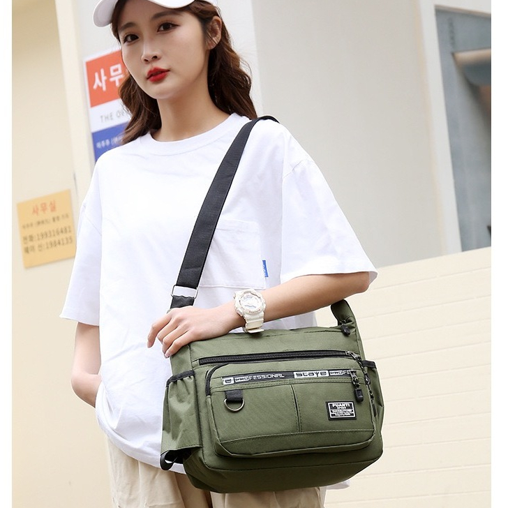 LD shop กระเป๋าสะพายไหล่ สะพายข้าง แต่งซิป อเนกประสงค์ สําหรับผู้ชาย man001