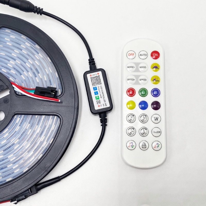 WS2812B ตัวคุมไฟ RGB บลูทูธ APP DC5-24V Mini 24 Keys คีย์รีโมทคอนโทรล ตัวควบคุมไร้สายบลูทูธ SPI LED - รูปที่ 2