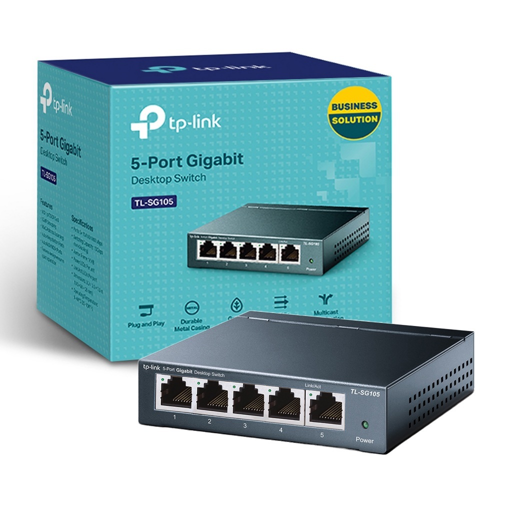 SWITCH (สวิตซ์) TP-LINK 5 PORTS TL-SG105 GIGABIT PORT IN METAL CASING