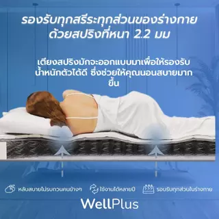 WellPlus ที่นอนยางพาราเสริมสปริง รุ่น GALAXY ความหนา 10 นิ้ว หนานุ่มเด้ง นอนสบาย รองรับสรีระ รับน้ำหนักได้ดี