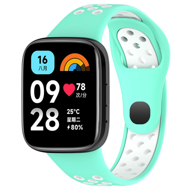 เหมาะสำหรับ Xiaomi Redmi Watch 3 Active สายรัดซิลิโคนสายรัดระบายอากาศสองสี