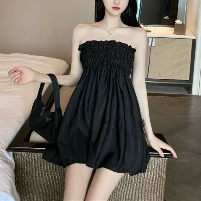 มินิเดรสเกาะอก ไซส์ใหญ่ สาวอวบ สาวอ้วน อก 34-50  Clothing Dress Lady Women ผู้หญิง เสื้อผ้า
