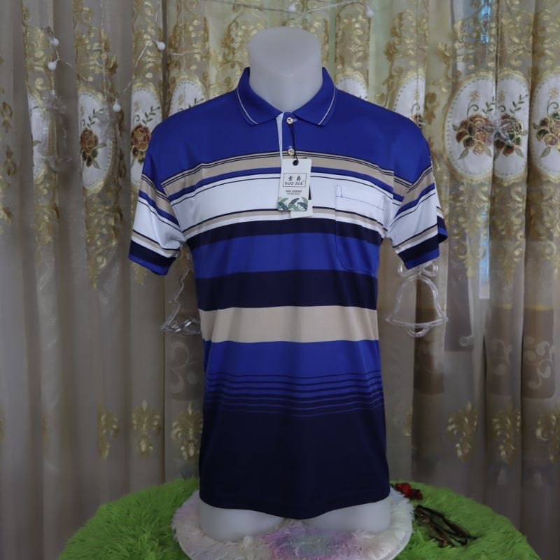 เนื้อผ้าดีหนากว่ารุ่นเก่า เสื้อโปโลคุณผู้ชาย ตัดเย็บเรียบร้อย