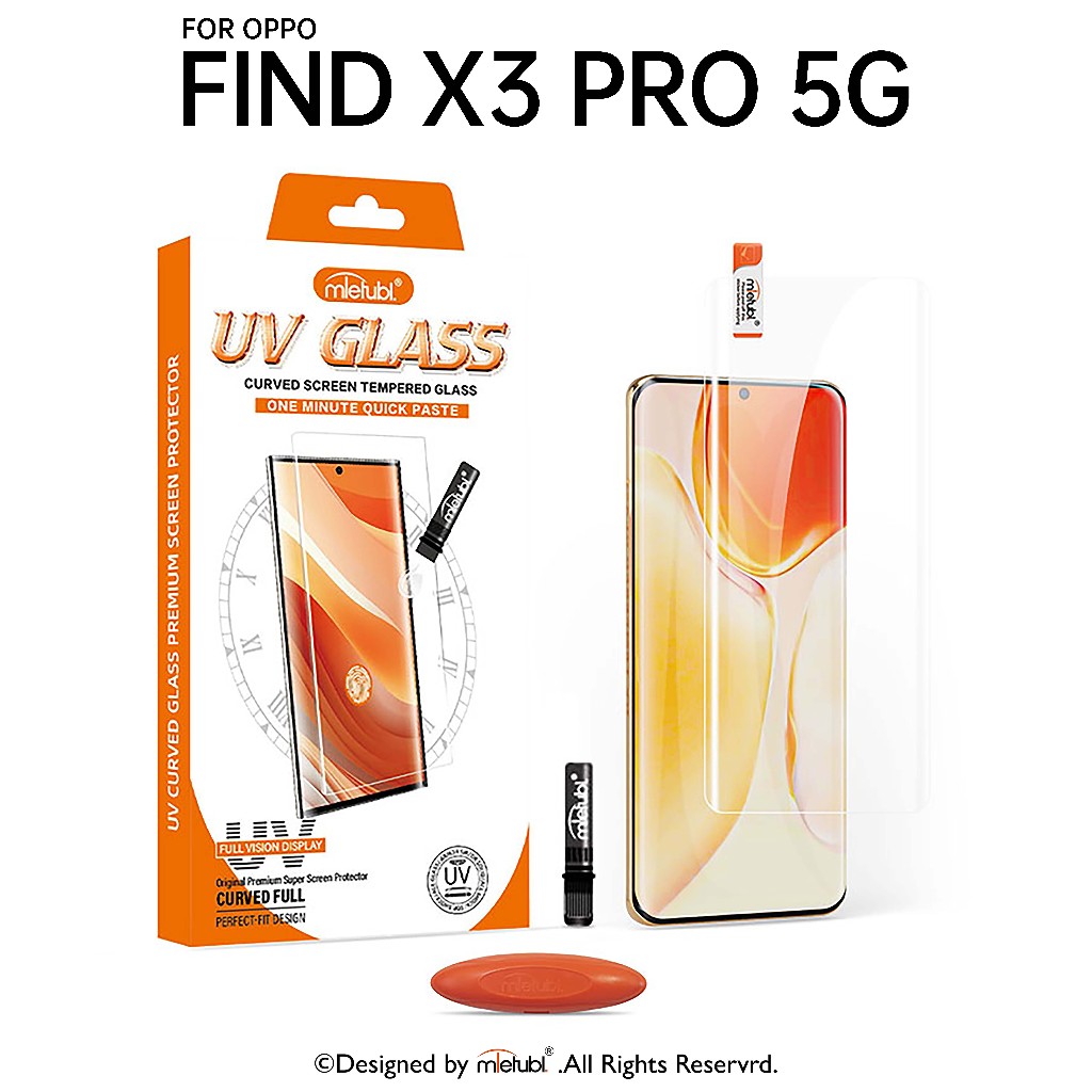 กระจกนิรภัย UV Mietubl For OPPO FIND X3 Pro 5G แถมอุปกรณ์ติดฟรี เต็มจอ