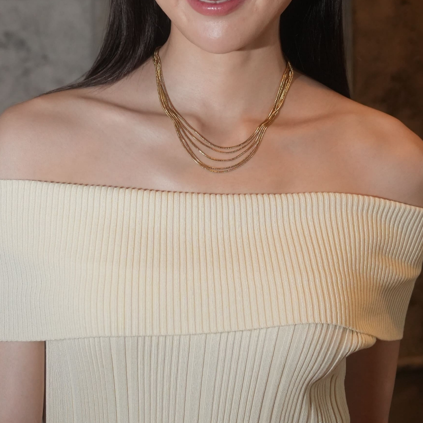 Adornment Club - Pia Necklace สร้อยคอ l แพ้ง่ายใส่ได้ กันน้ำ nickel free, waterproof, long-lasting