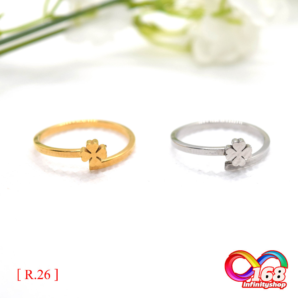 แหวน สแตนเลส ดอกไม้ ร้านไทย [ R.26 ]#168 Infinityshop