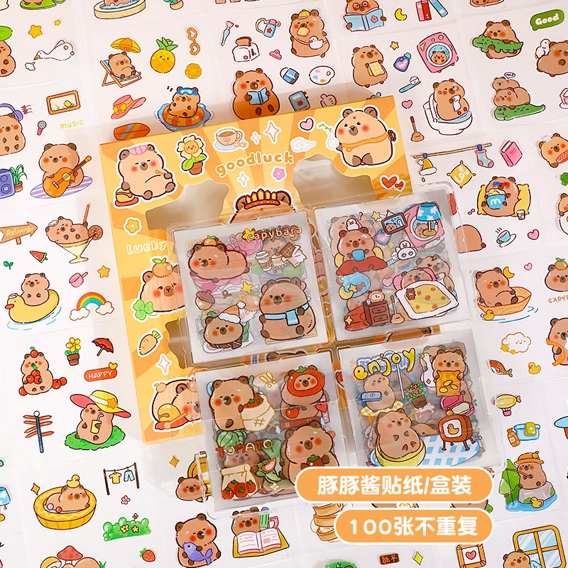 สติ้กเกอร์ไดคัท 100 แผ่น ลายไม่ซ้ำ