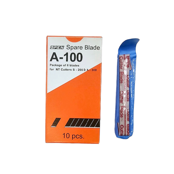 ใบมีดคัตเตอร์ OPEN A100 กล่องส้ม 10ซอง 60 ใบมีด