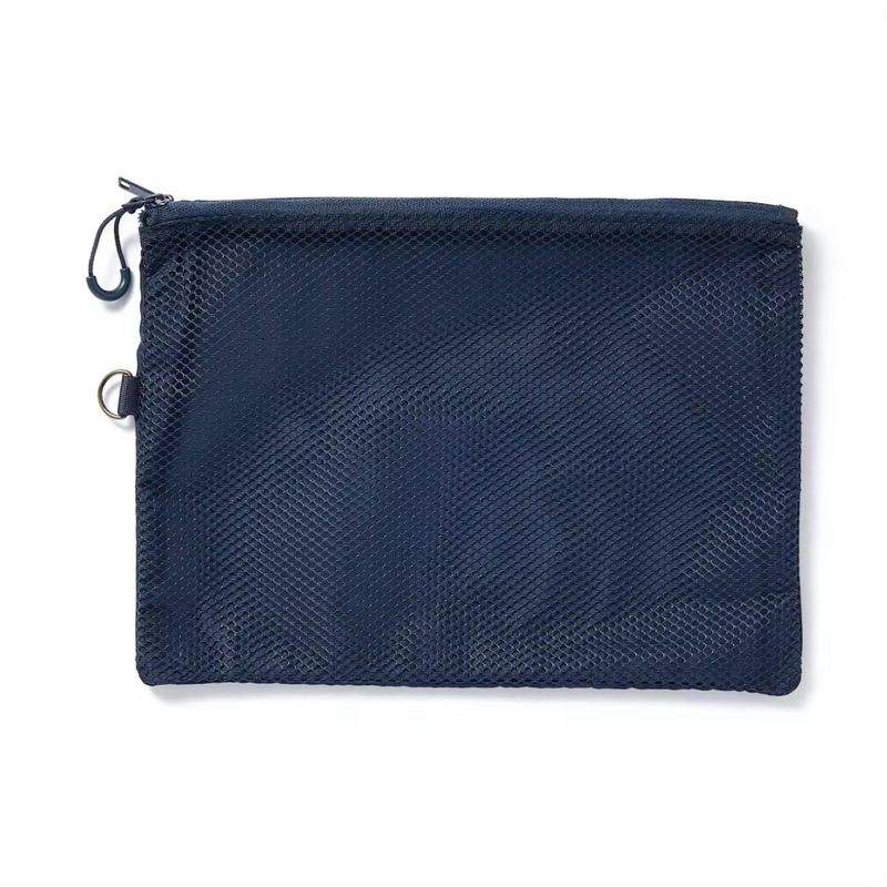 ใหม่ มูจิ กระเป๋าซิปใส่ของอเนกประสงค์ L - MUJI Polyester Two Zipper Case L (19 x 27 cm)