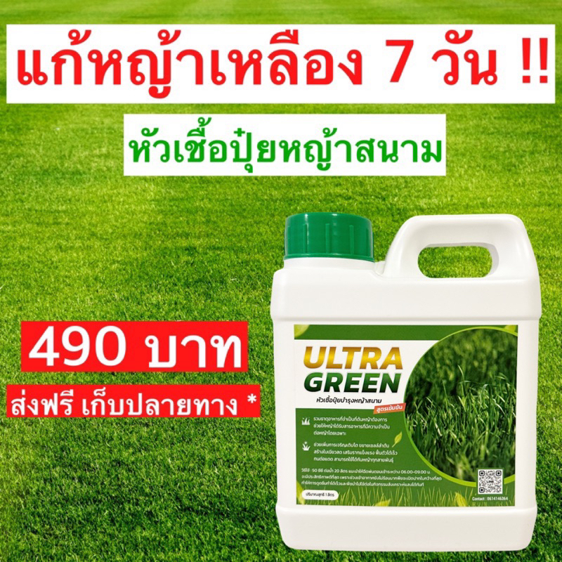 [ใช้โค้ดลดวีดีโอ] UltraGreenหัวเชื้อปุ๋ยบำรุงสนามหญ้า