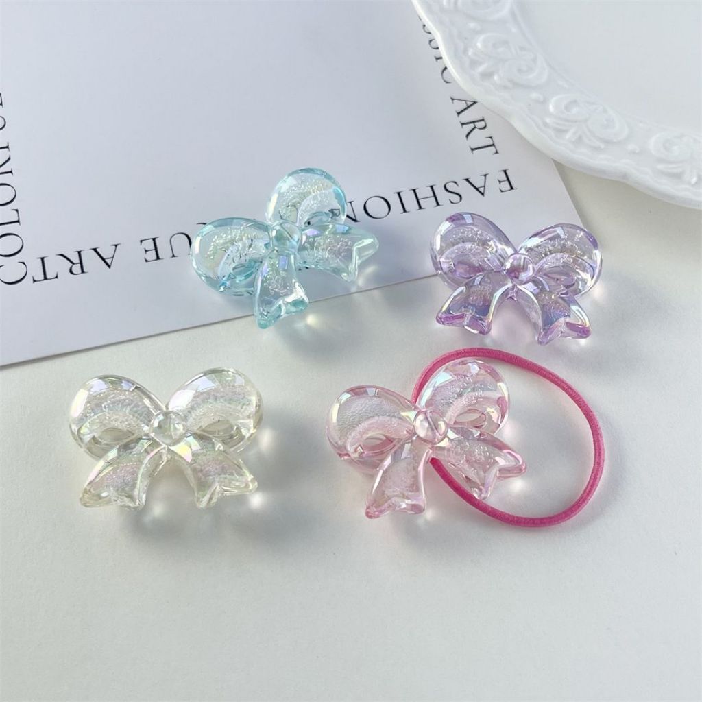 ลูกปัด โบว์ใส ขนาด 29x38mm อุปกรณ์เสริมงานฝีมือ งาน DIY สำหรับการนำไปใช้ในการ ร้อยพวงกุญแจ ทำที่ห้อยกระเป๋า ที่ห้อยโทรศั