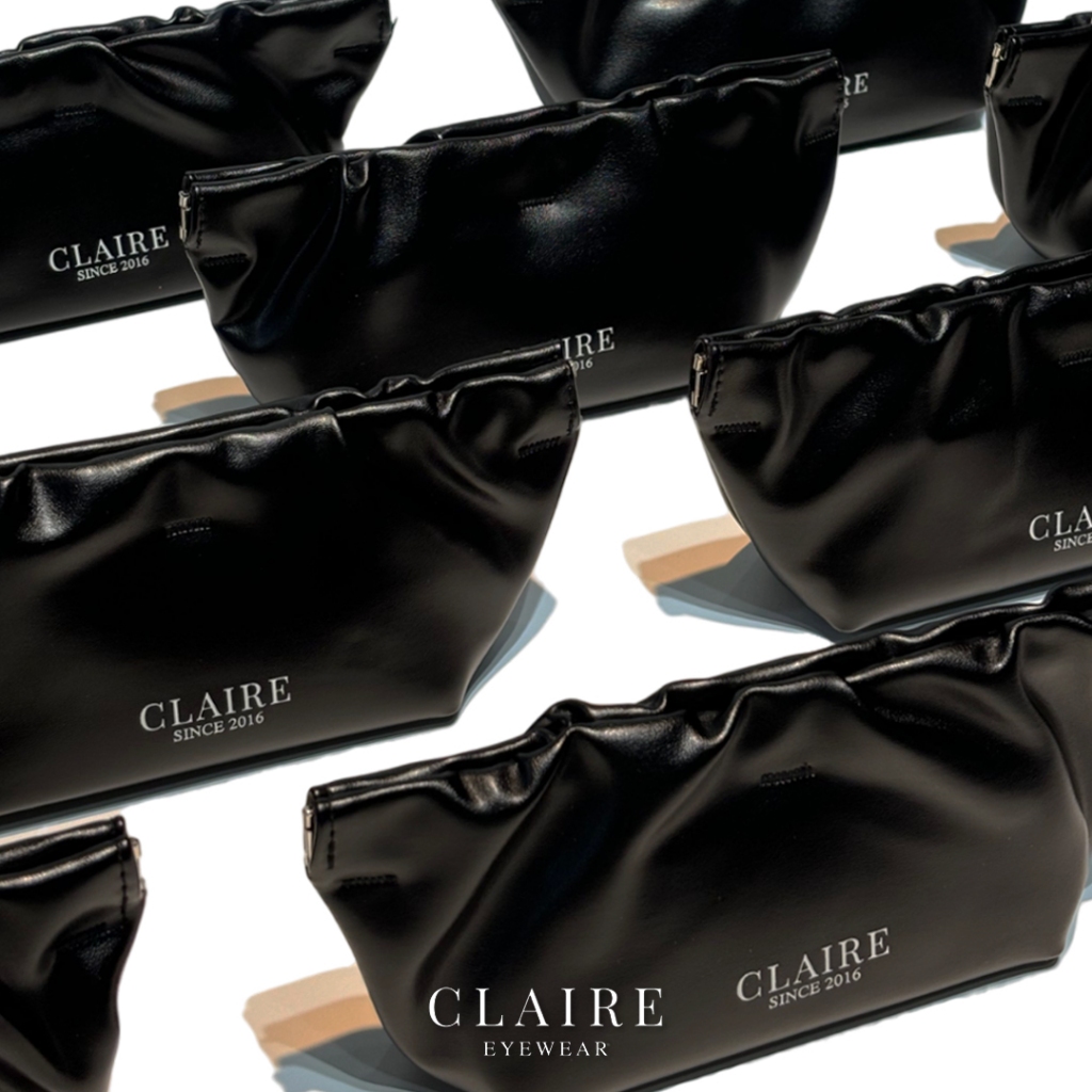 CLAIRE :  กระเป๋าหนังคลัทช์สีดำสุดหรู Clutch Bag กระเป๋าหนังใส่แว่น กระเป๋าหนังคลัทช์