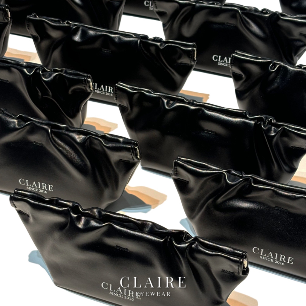 CLAIRE :  กระเป๋าหนังคลัทช์สีดำสุดหรู Clutch Bag กระเป๋าหนังใส่แว่น กระเป๋าหนังคลัทช์