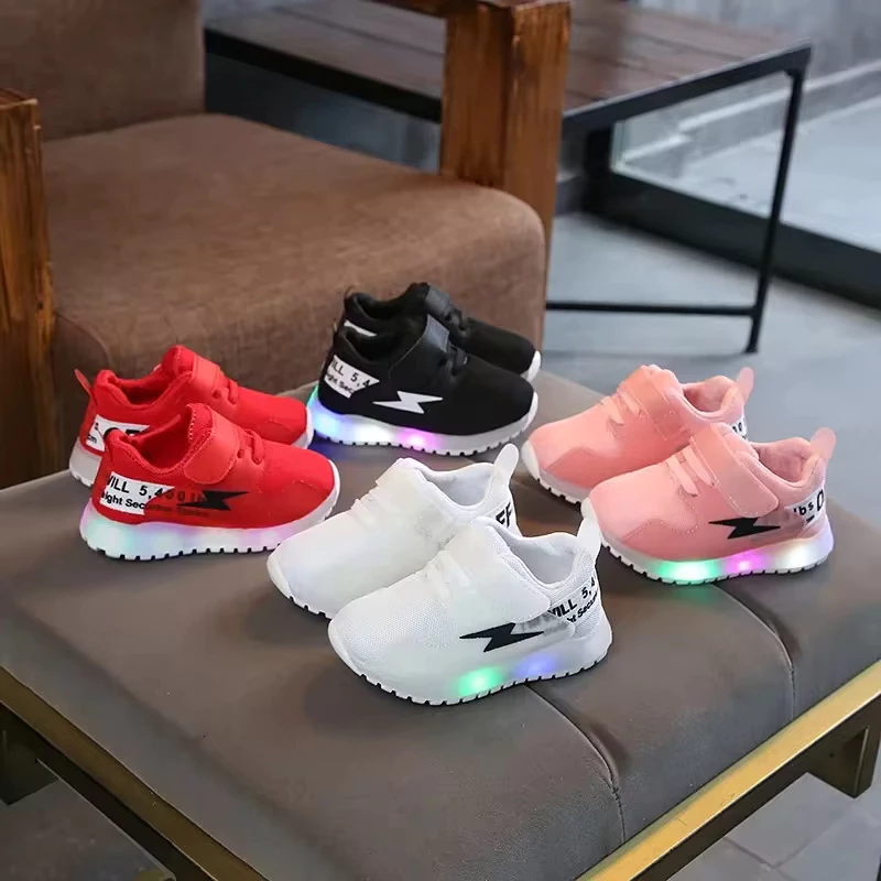 2026 Spring And Autumn Children LED Sneakers Boys Glowing Shoes kids Baby Girls Toddler Shoes with Light Up Luminous
