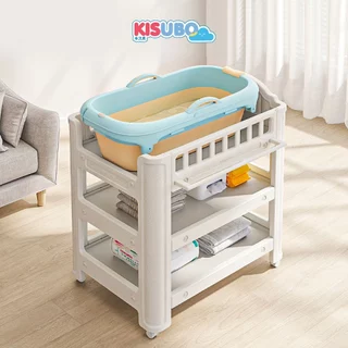 KISUBO ชั้นเปลี่ยนผ้าอ้อม 62-108cm Baby Changing Table พลาสติกแข็งแรง มีล้อล็อคได้