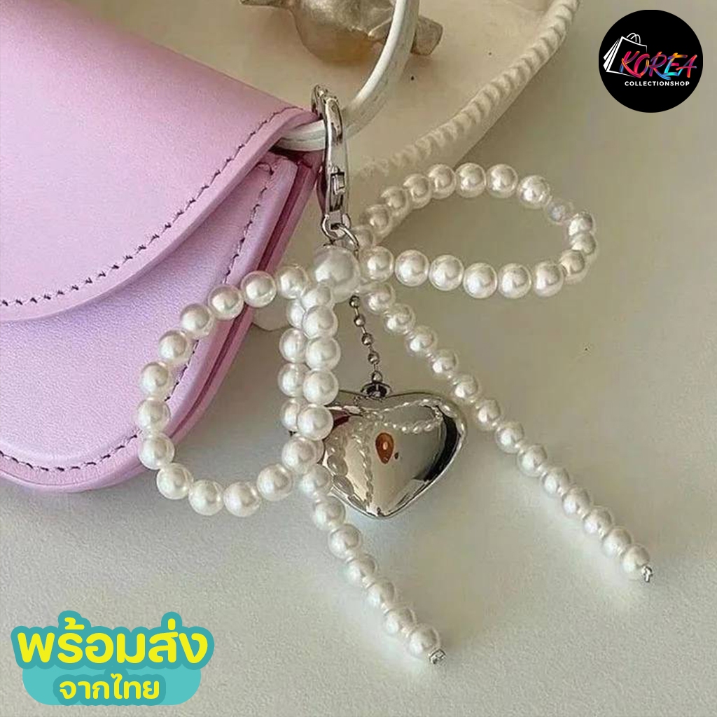 KOREA(KR2077) พวงกุญแจ-โบว์ ที่ห้อยกระเป๋า+ห้อยมือถือ
