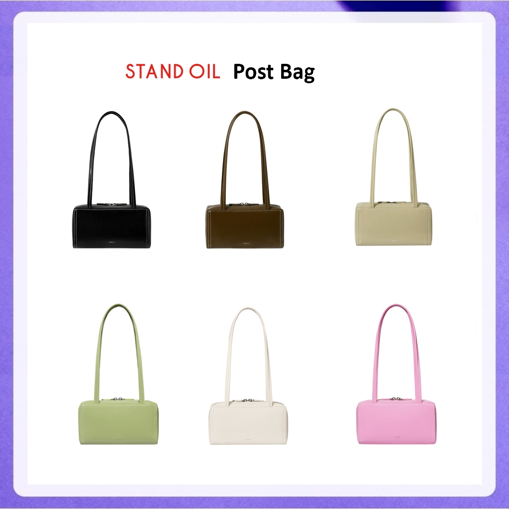 Stand Oil Post Bag - 포스트백 (Cream, Sand, Stitch Mocha, Stitch Black, Pink, Soft Blue, Basil)