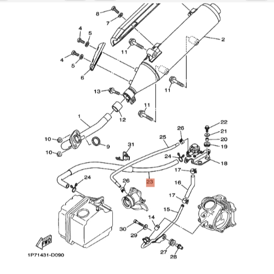 5MYE488201 ท่อบำบัด Nouvo Mx AT-115 แท้ YAMAHA ท่อยาง 5MY-E4882-01