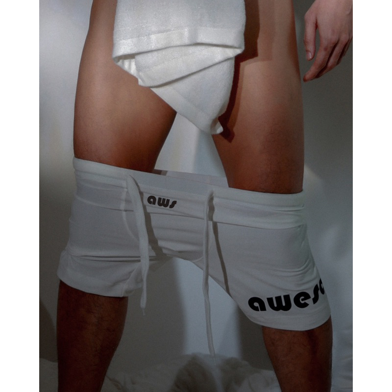 SLP04 กางเกงนอนขาสั้น ลำลอง มีเชือกผูกด้านหน้า Awesome sport — صورة 3