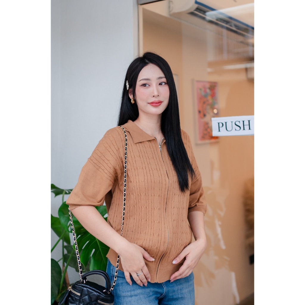 [พิมพ์โค้ด SISDEC ลด 60.- ] M1422 เสื้อไหมพรมทอลายเปีย ทรงสวยผ้านุ่ม เนื้อเส้นด้ายยืดหยุ่นดีมาก ราคา 220.-เท่านั้น