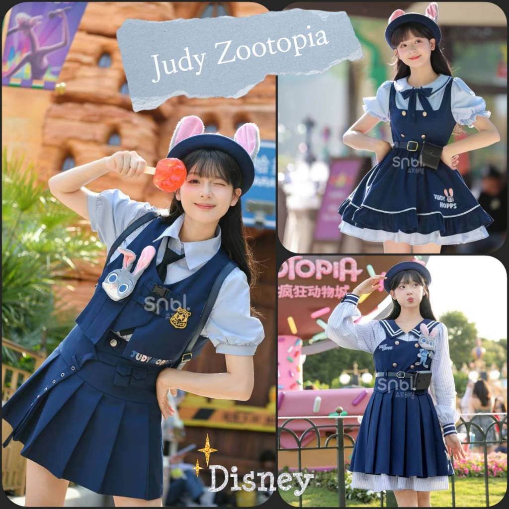 [Pre-order]Snbl x Disney เซ็ตชุดตำรวจ JUDY Zootopia เสื้อเชิ้ตกระโปรง เสื้อกั๊ก จูดี้ cosplay