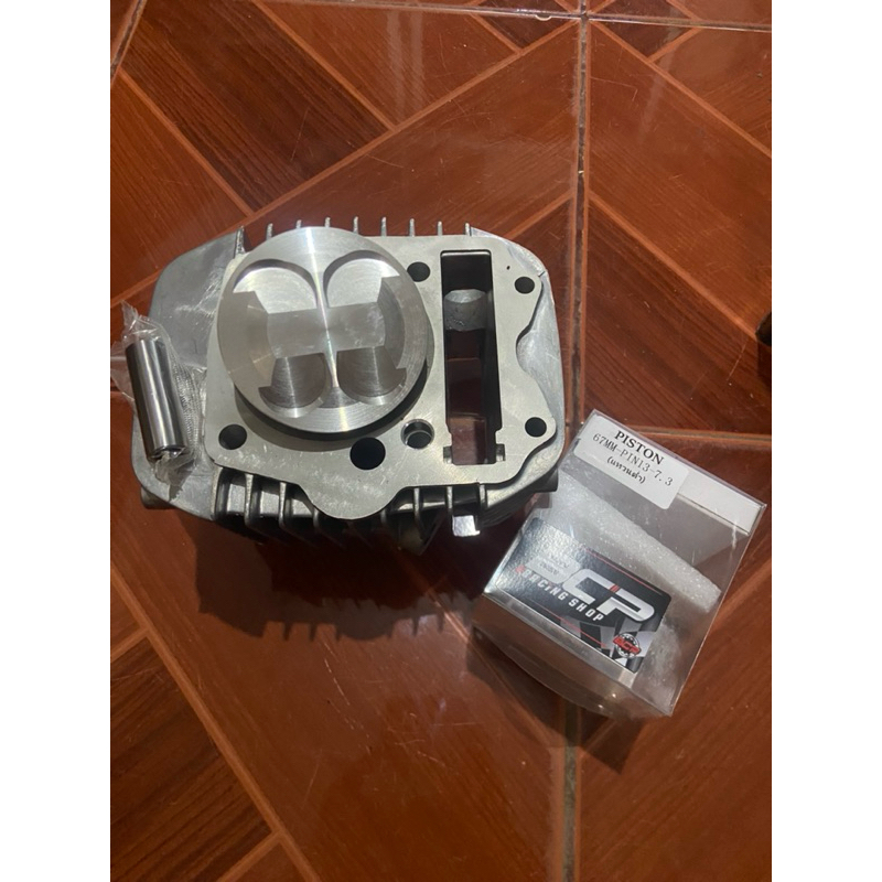 เสื้อสูบW125 พร้อมลูก67สลัก ปาดหัวหลบวาล์วใส่ชักเดิม