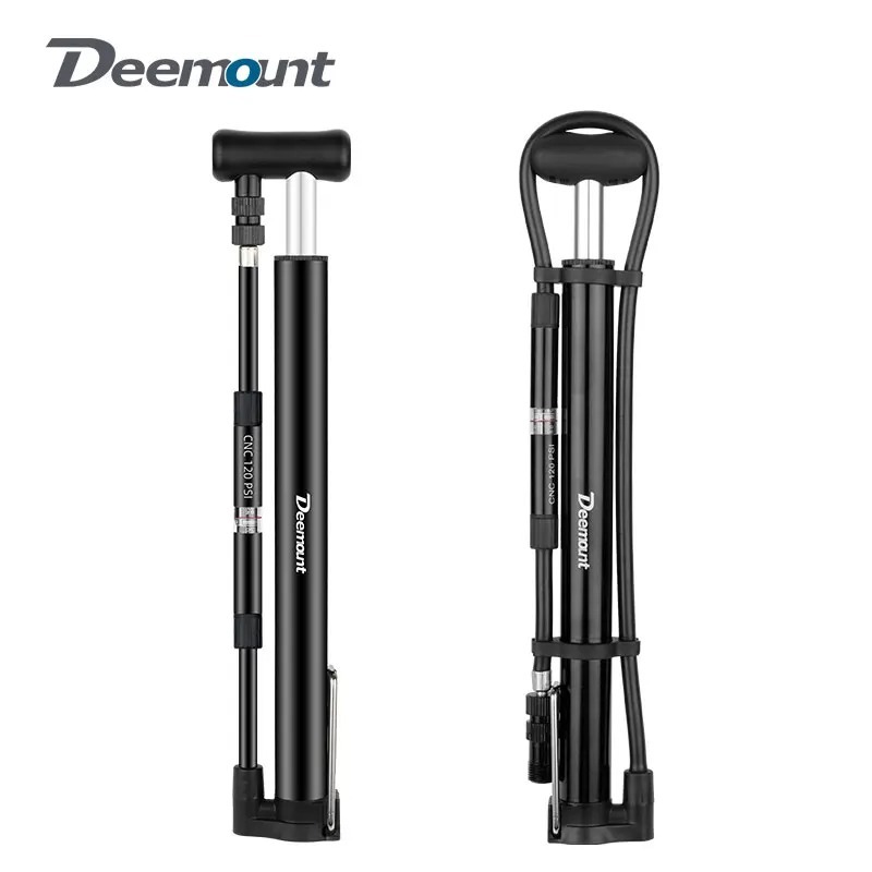 Deemount สูบลมจักรยานพกพา ชนิดมีสายพร้อมเกจวัดแรงดันลม สูงสุด 120 PSI สูบโช๊คลมได้ รองรับวาล์วแบบ Schrader และ presta