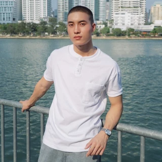 Amtar NEW!!! เสื้อยืด คอกระดุม ทรงรัดกล้าม (Henley T-shirt Fit) Clothing ผู้ชาย
