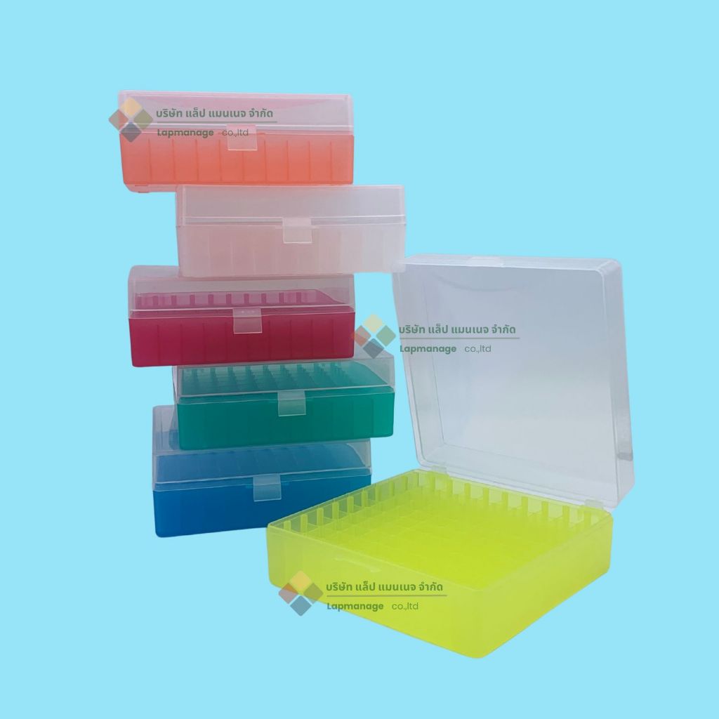 กล่องเก็บหลอดไมโครทิวป์ กล่องเก็บVial สำหรับแช่แข็งได้ 100 ช่อง (100-Well Microtube Storage Boxes)
