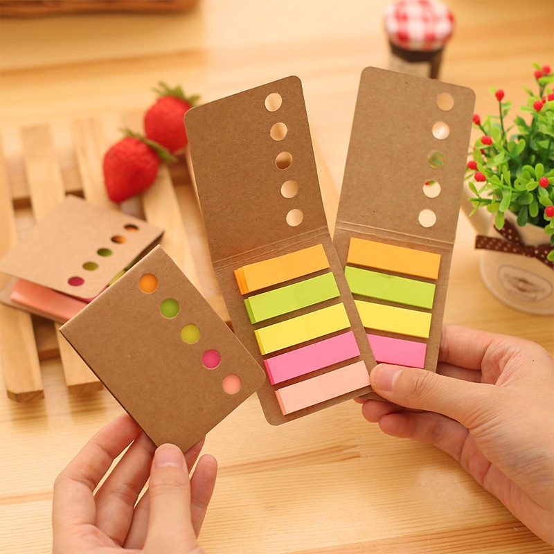 โพสอิท กระดาษโน๊ต แถบ5สี โพสอิทมีปก กระดาษมีกาว PostIt Note